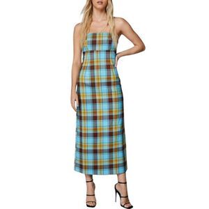 Nasty Gal Plaid Strapless Midi Dress Size 6